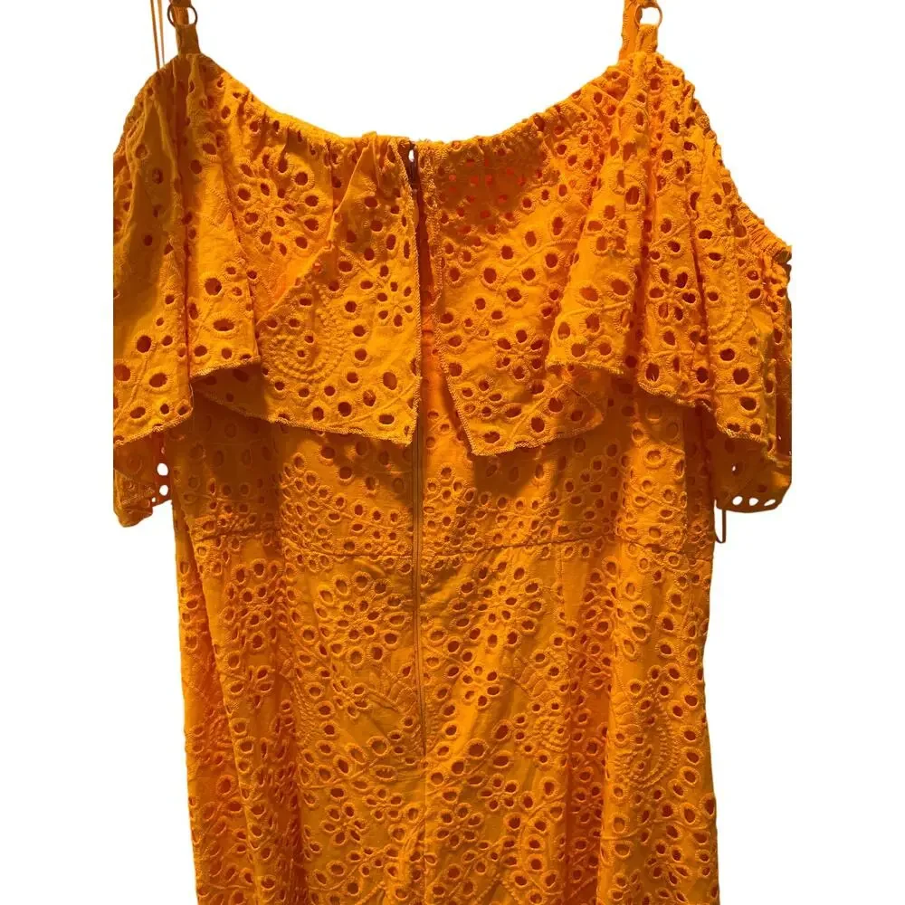 Layered with Love Square Neck Off the Shoulders Ruffled Embroidered Dress 2X - Picture 5 of 5